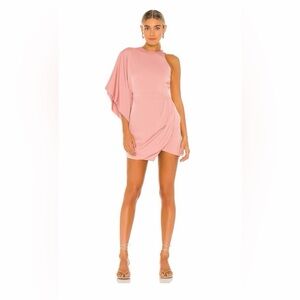 Michael Costello x Revolve Blush One-Shoulder Dress